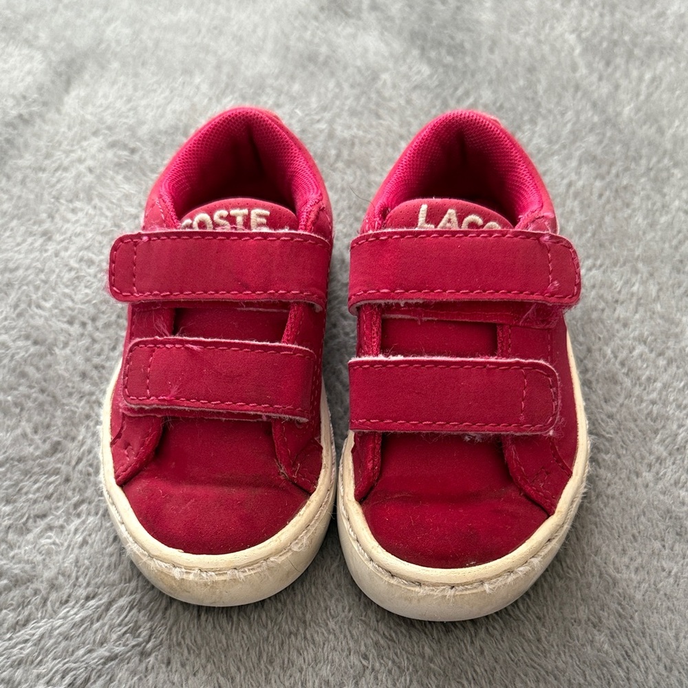 Lacoste Kids Pink Velcro Sneakers